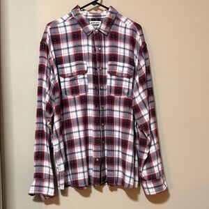 Ariat Men's Red and White Plaid Button Down Shirt